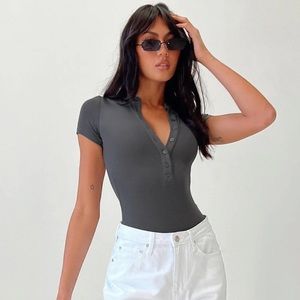 Kandis Bodysuit Grey - Princess Polly